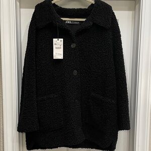 Zara Textured Black Jacket